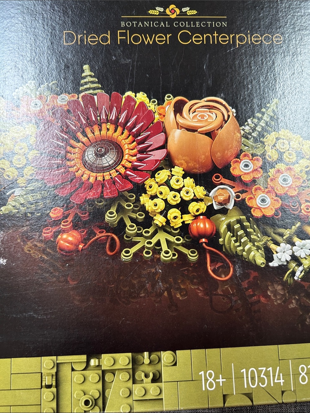 LEGO Dried Flower Centerpiece in Olive Green, Orange, Red - Picture 3 of 5